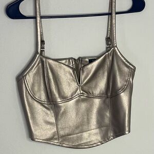 Elegant Metallic Crop Top